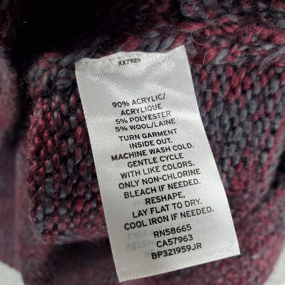 BP Knit Sweater Cowl Neck Womens XS Maroon Gray - Picture 9 of 13